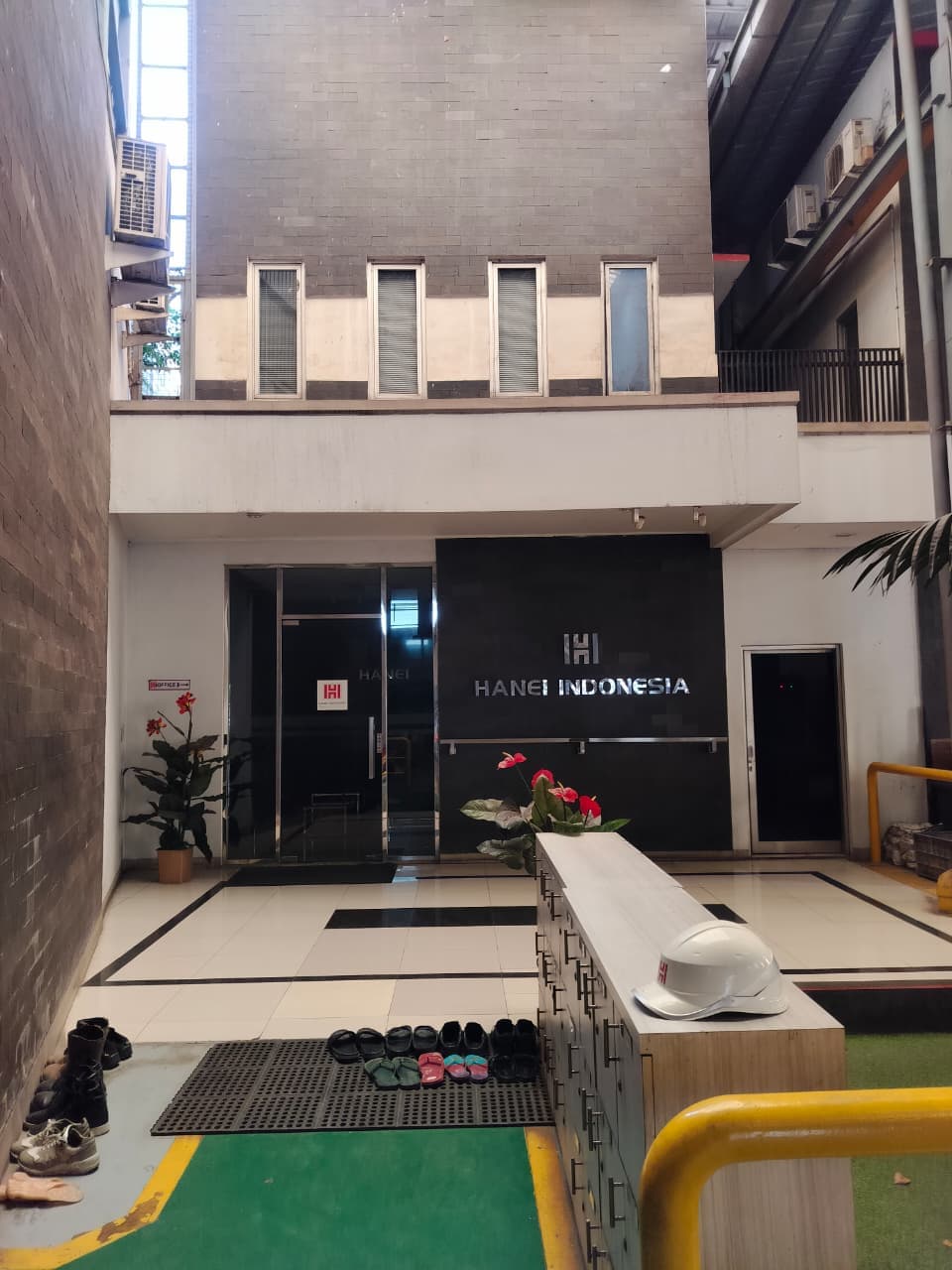 Modern lobby and reception area of the head office
